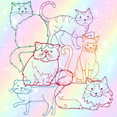 Colourful Cat Collage